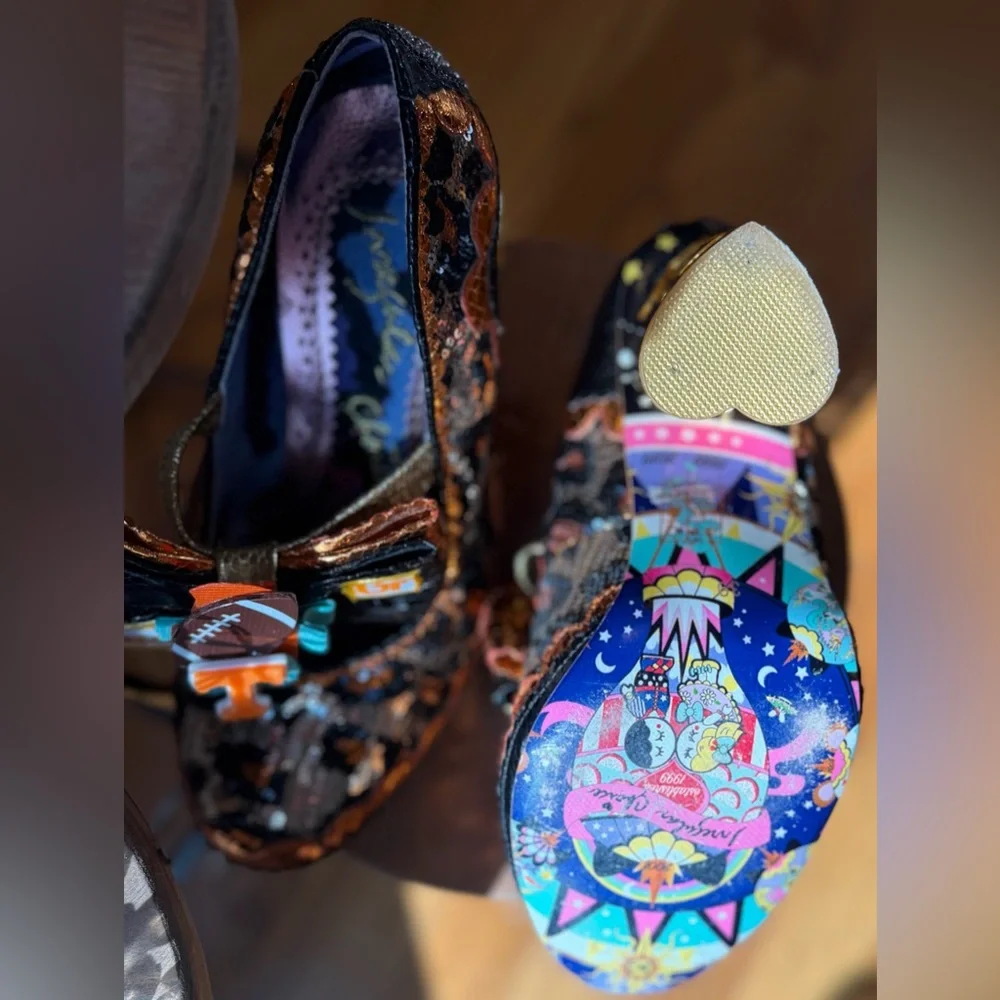 hand embellished statement concept heels University of Tennessee theme, size9/40